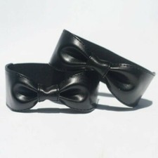 1 Pair Faux Leather Shiny Elastic Shoe Strap Bowtie Holding Loose Heeled Decor