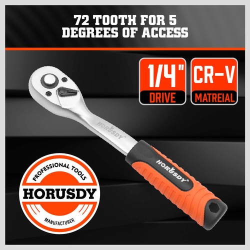 1/4" 3/8" 1/2" Drive Ratchet Socket Wrench Handle 72 Tooth Quick-Release Spanner - Picture 12 of 40