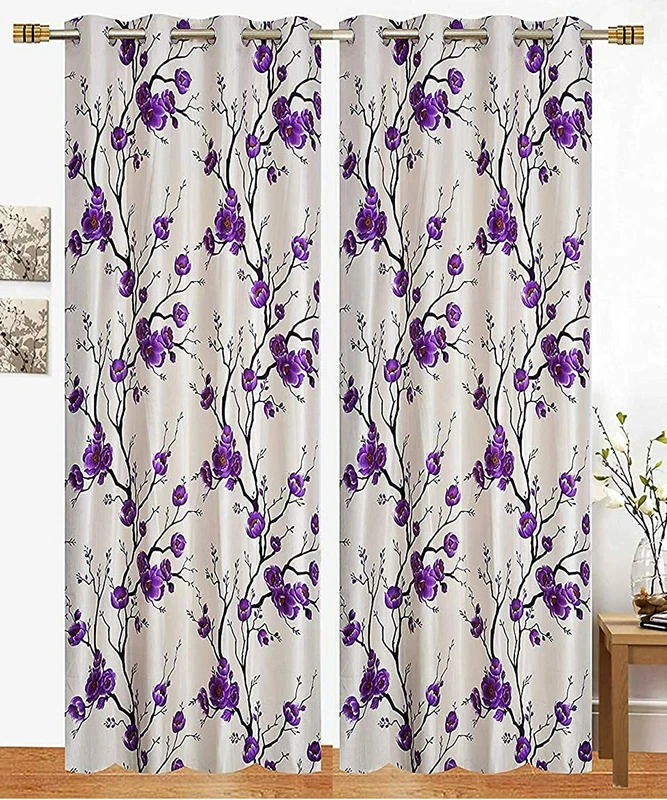 2 Piece Eyelet Door Curtain Set 7ft