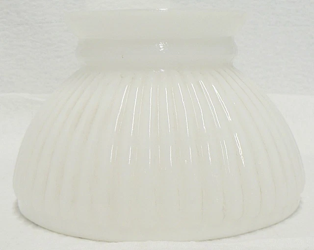 VINTAGE RIBBED MILK GLASS LAMP SHADE