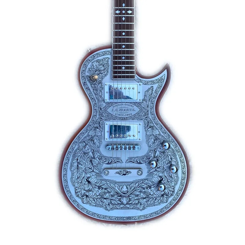 Zemaitis MFG-AC-22 Aces Eights Black GGoq1 Electric Guitar rose