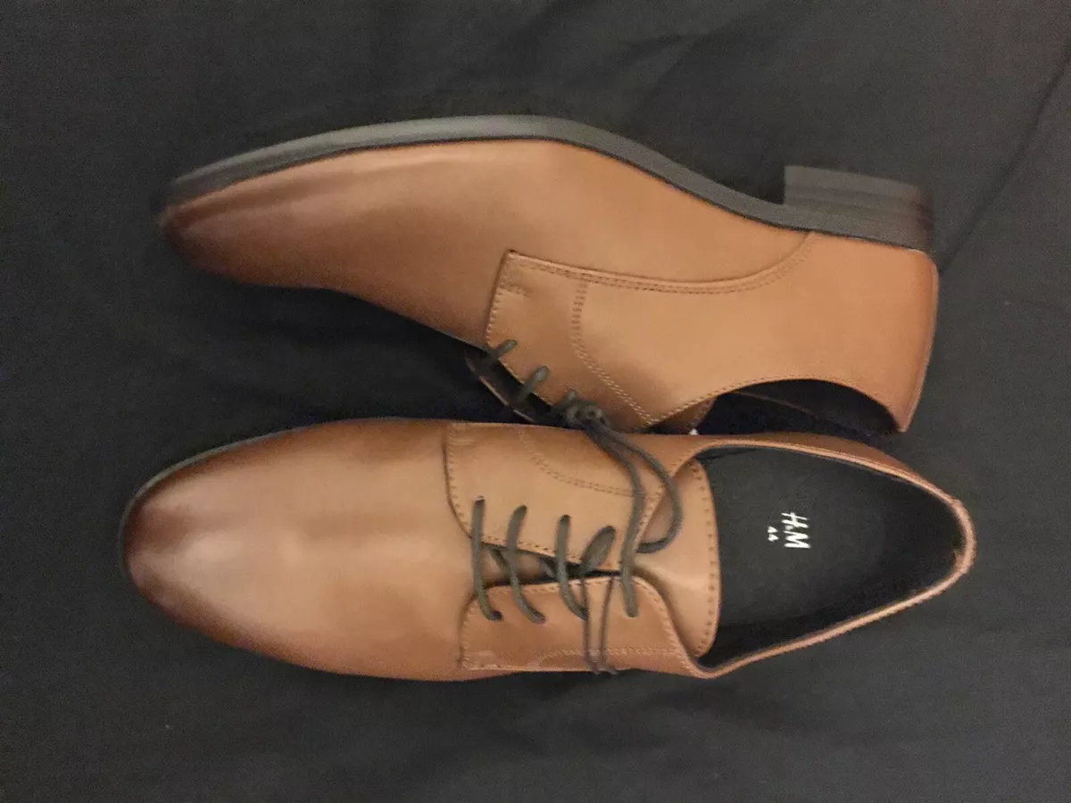 NEW MENS SMART OFFICE BROWN SHOES DRESS WORK CASUAL FROM H M. Size 44