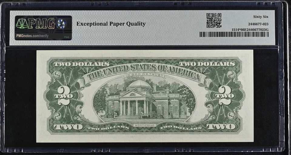 1963A $2 Legal Tender Note Fr-1514* PMG66 Gem EPQ - Image 2 of 2