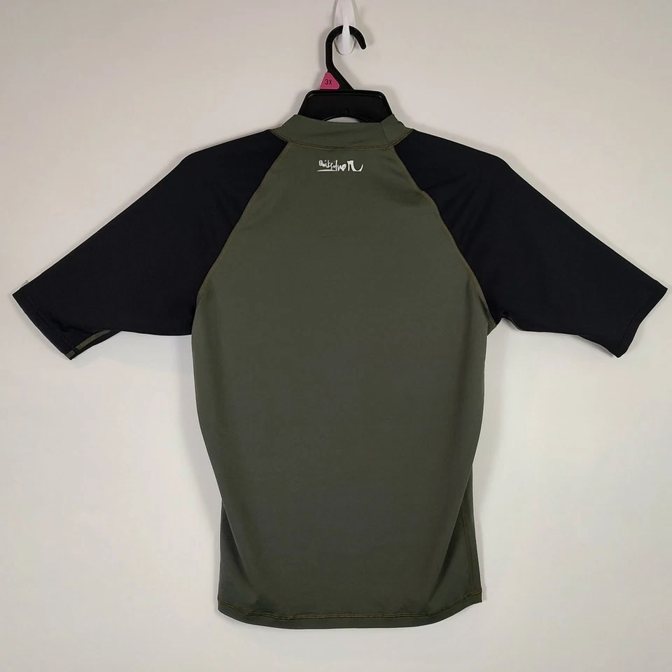 De Colección Y2K Quiksilver Verde Ejército Surfer Boardwear Compresión Surf Camisa Para Hombres XL Foto 2 de 4