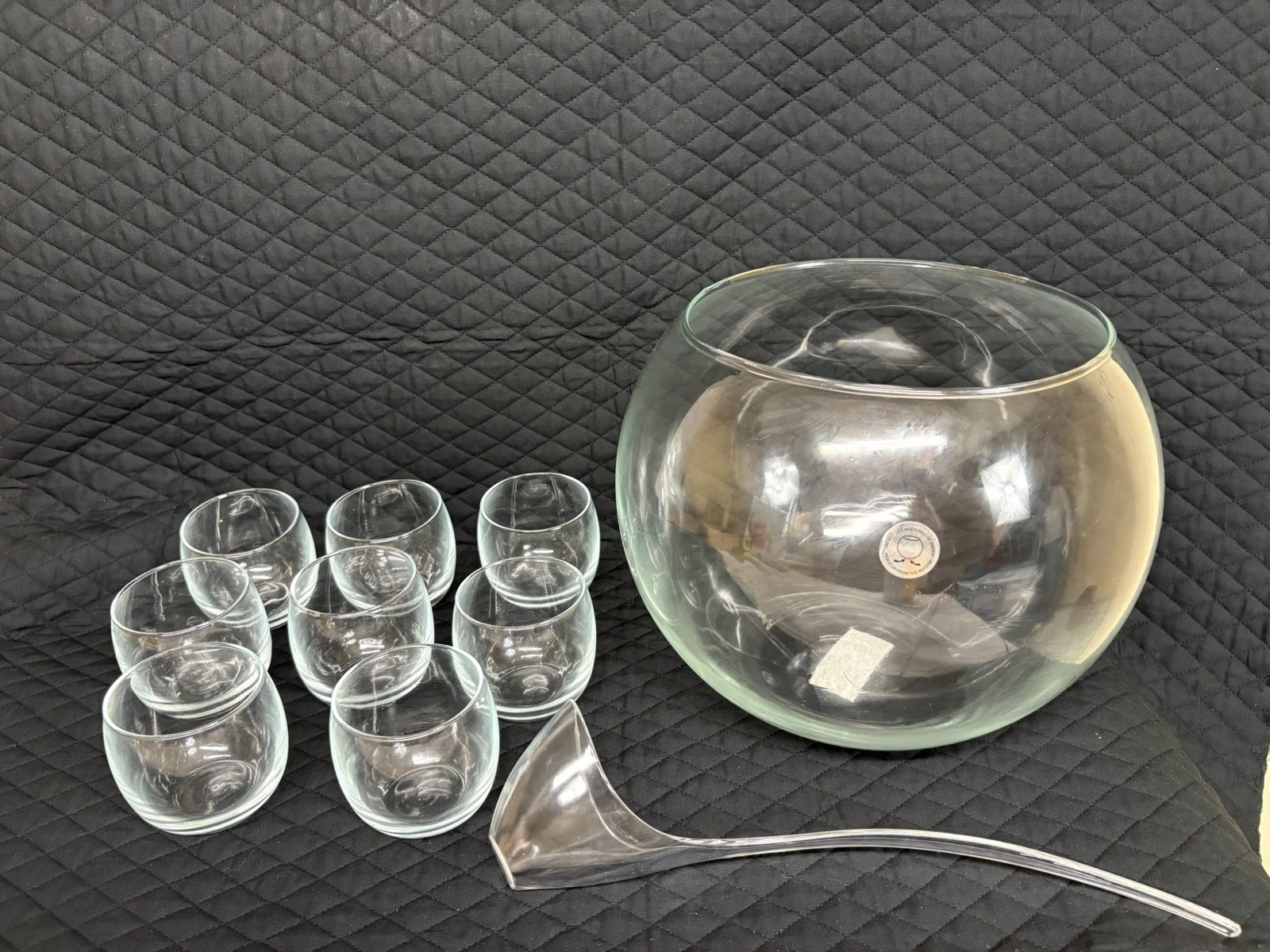 Libbey Selene 10-Piece Punch Bowl Set Glass Bowl, 8 Glasses, Ladle, Original Box