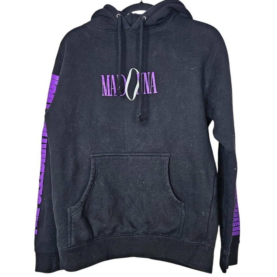 Madonna S The Celebration Tour Sudadera con Capucha Negra Púrpura Merch Sudadera Informal  Foto 2 de 4