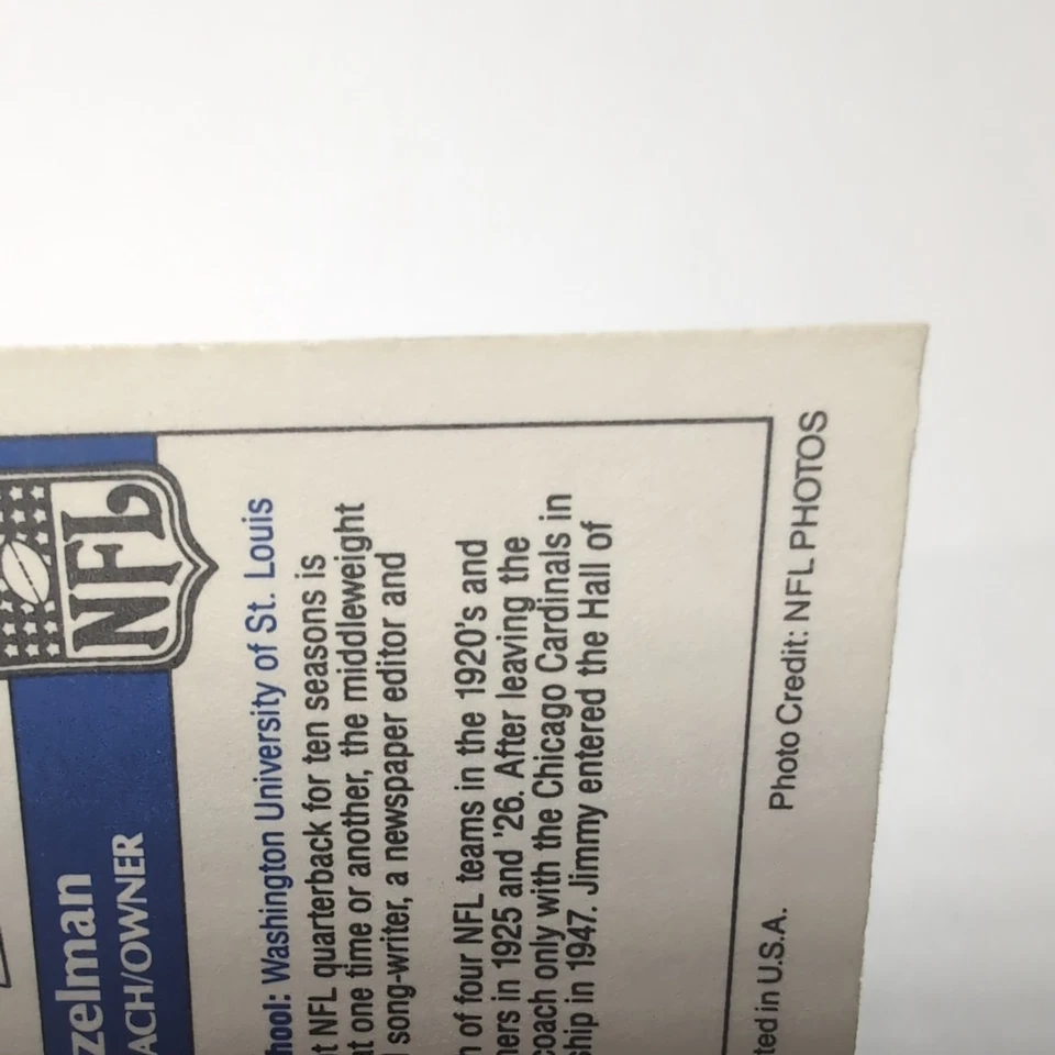 Jimmy Conzelman Detroit Panthers 1989 Swell Greats #34 10W - Image 3 of 4