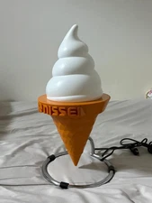 NISSEI Soft Serve Ice Cream Light Sign Table Lamp Display Tested Excellent USED