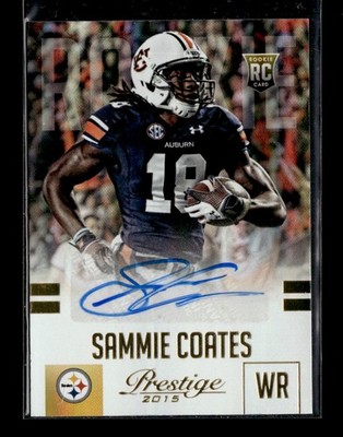 2015 Panini Prestige #280 Sammie Coates Rookie Signatures Extra Points Gold #/50