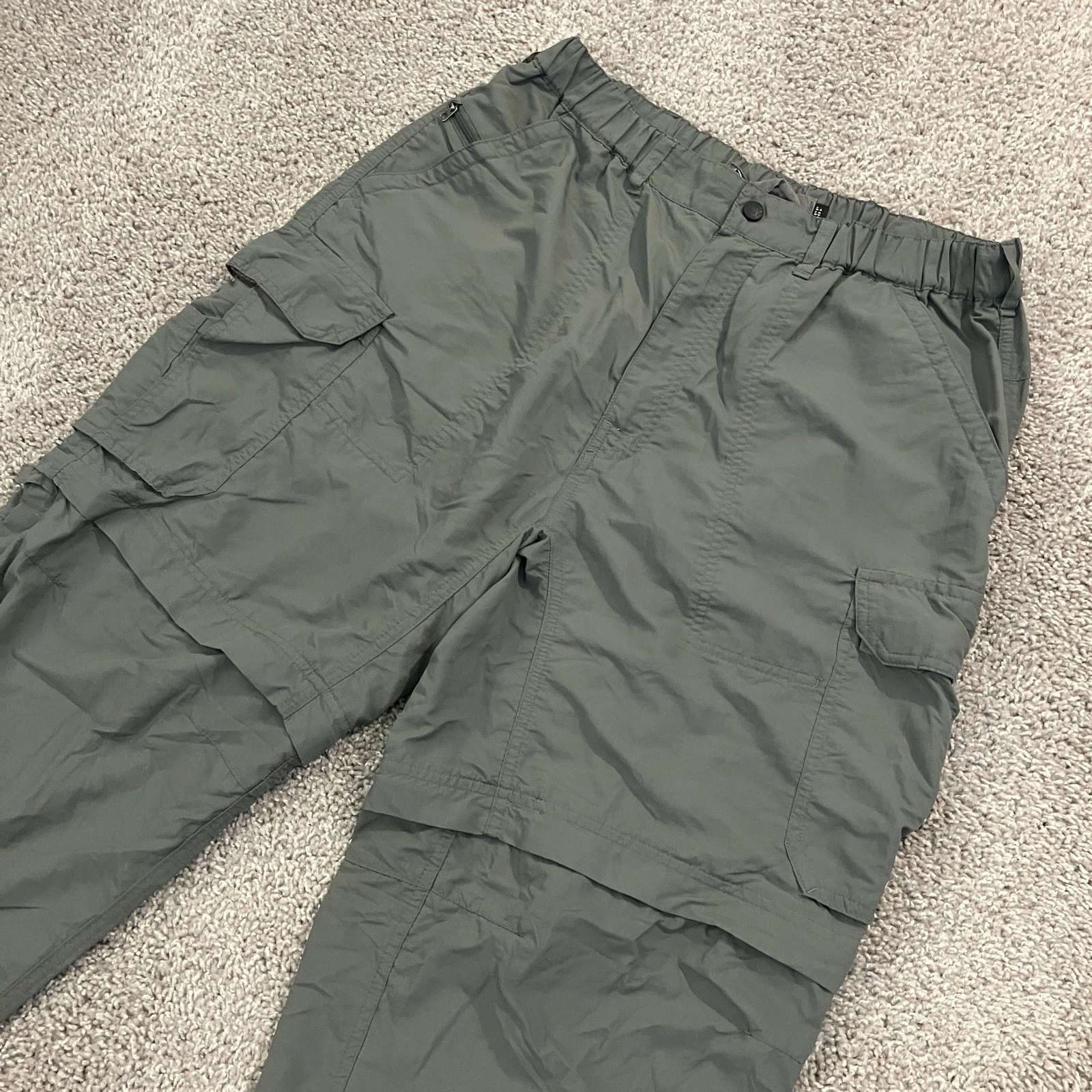 REI Convertible Cargo Pants Hiking Lightweight Nylon Green Men’s 30x28