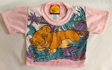 Vintage 90s Disney Lion King Simba Baby PJ Shirt 12 Mos Pink Snap Hem