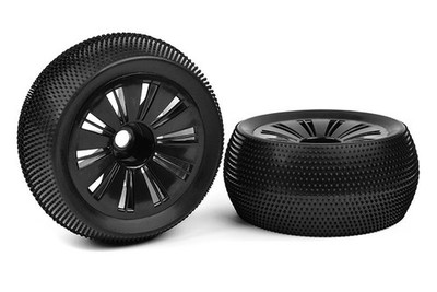 Team Corally Off-Road 1/8 Monster Truggy Tires Glued on Black Rims 1 pair / C-00