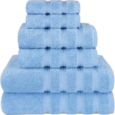 Luxury 6 Piece Towel Set, 2 Bath Towels 2 Hand Towel 2 Washcloths, 600 GSM 10...