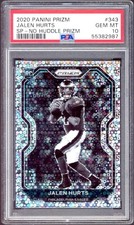 2020 Panini Prizm Jalen Hurts SP No Huddle Prizm Rookie #343 PSA 10