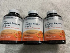 3X American Health Original Papaya Enzyme Chewable 600 Tablets - Exp 11/26