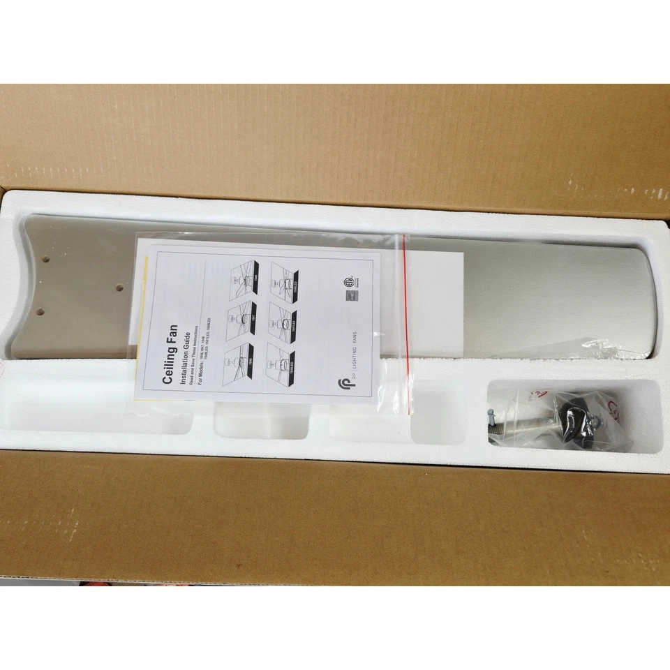 Ventilador de techo Royal Pacific 1046LED-BN-BN 52 pulgadas 50 W Aldea III con kit LED - níquel Foto 2 de 4