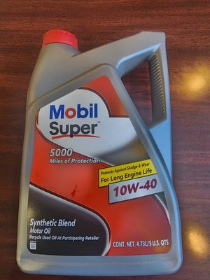 Mobil Super Synthetic Blend  10W-40 Pretecs against sludge and wear. 