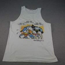 Vintage Walt Disney World Shirt Mens Medium White Donald Duck Are We There Yet