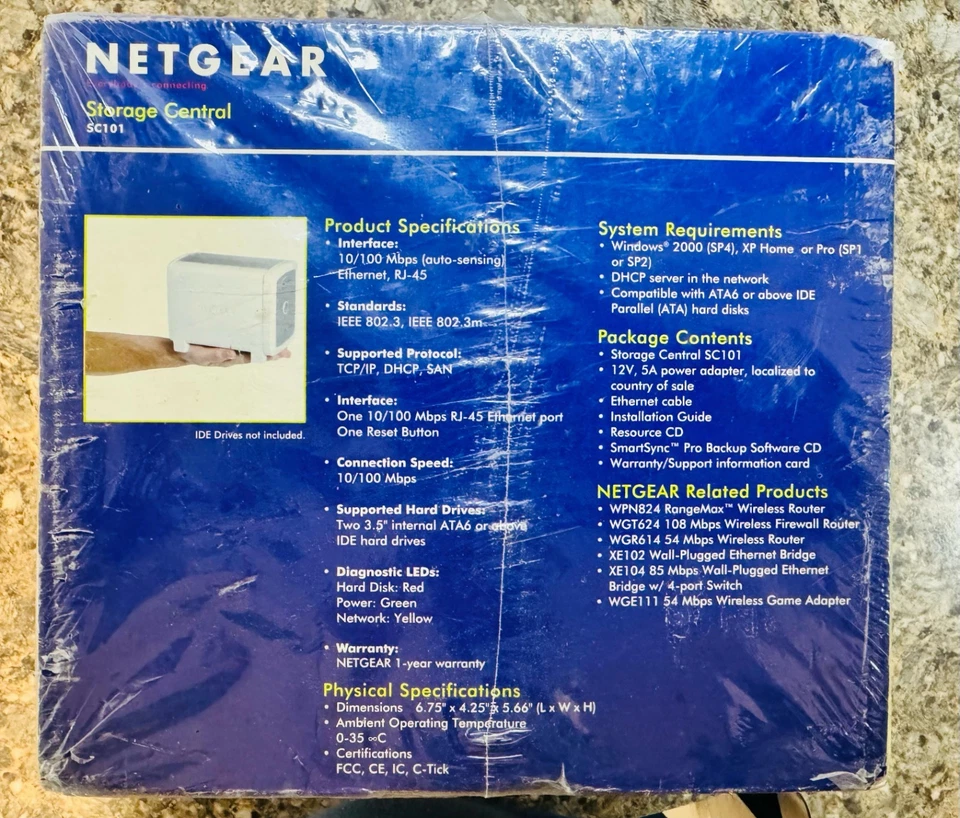 Netgear SC101 Storage Central Network Storage IDE Network Drive Enclosure Sealed - Image 4 of 4