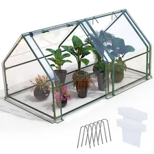 Mini Greenhouse PVC Cover Hot House Portable Garden Outdoor Greenhouse w/Zipper