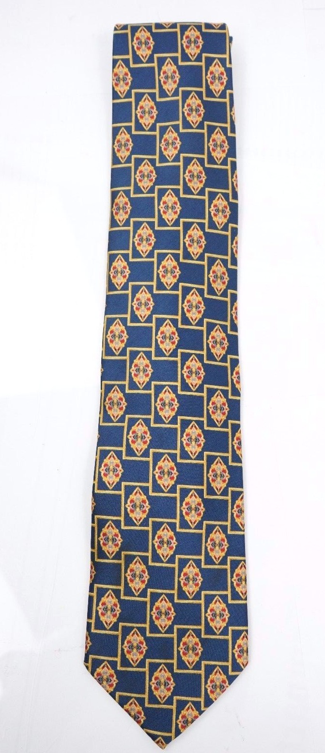 Recent Brioni Blue Geometric Pattern with Shields… - image 1