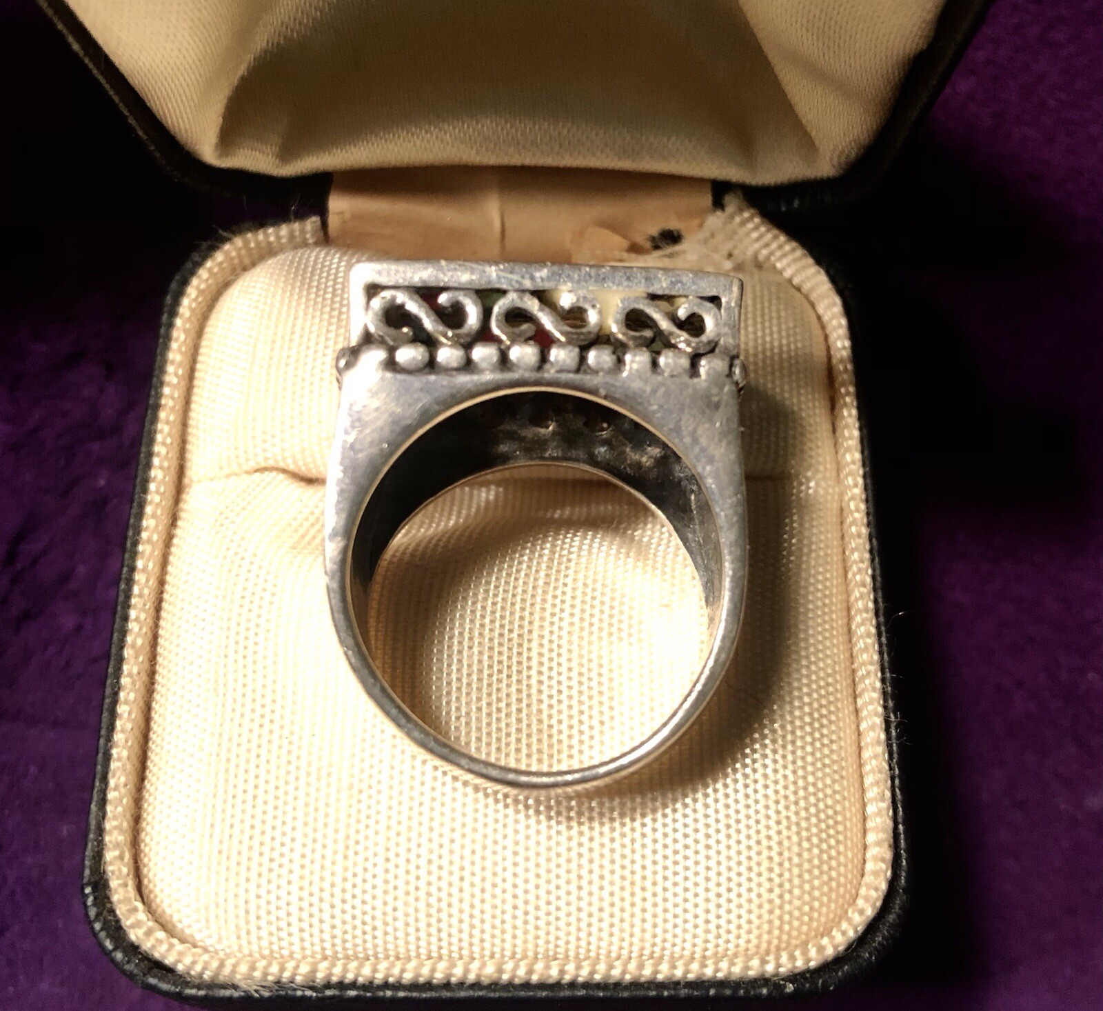 Mosaic Style Sterling Ring - image 3