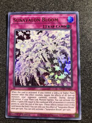yugioh sunavalon cards Dryas GFTP-EN018 Ultra Rare 1st Edition NM up to that monsters Link Rating. Yugioh! Sunavalon Bloom GFTP-EN026 Ultra