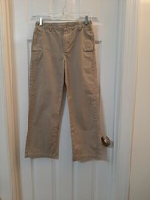 Vineyard Vines Girls Size 16 Tan Chino Pants Adjustable Waist Button Zip