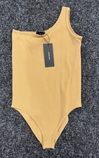 Vero Moda One Shoulder Bodysuit, Beige, Size M/L, New With Tag, sf