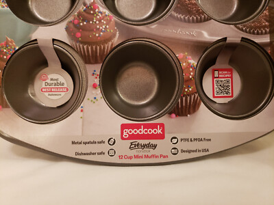 Goodcook Mini Muffin Pan 11'' x 8'', Makes 12 Mini Muffins