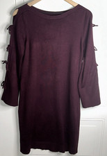 Vince Camuto  Bow Sleeve Shift Stretch Sweater Dress Wine Size Women Medium Warm