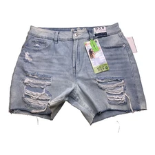 Rewash NWT 15/32 Junior Blue Boyfriend Vintage High Rise Shorts #1533D