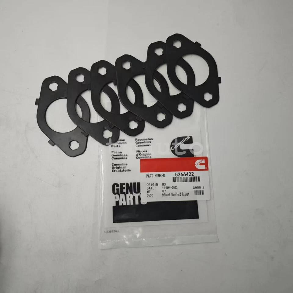 Juntas de colector de escape de 6 piezas 98-15 Dodge Cummins 5,9 L 6,7 L 24 V MLS multicapa Foto 2 de 4