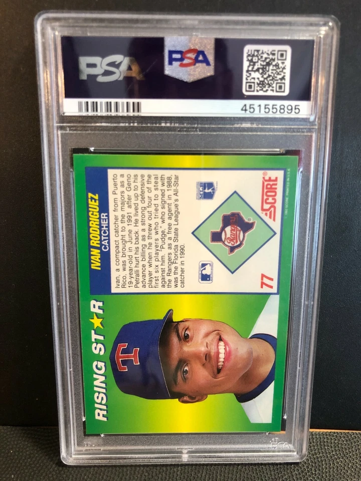 Ivan Rodriguez 1992 Score Rising Stars Card #77 Graded PSA 10 GEM MINT Tough!! - Image 2 of 2