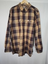 Carhartt Original Fit Long Sleeve Plaid Button Down Shirt Work Men Size L Tall