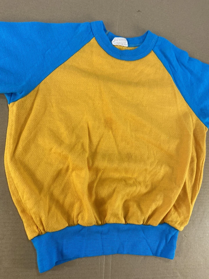 Rare Vintage 50s 60s Two Tone Kids Youth Boys Sweatshirt Tee 70s 80s Surf Skate - Image 2 of 4