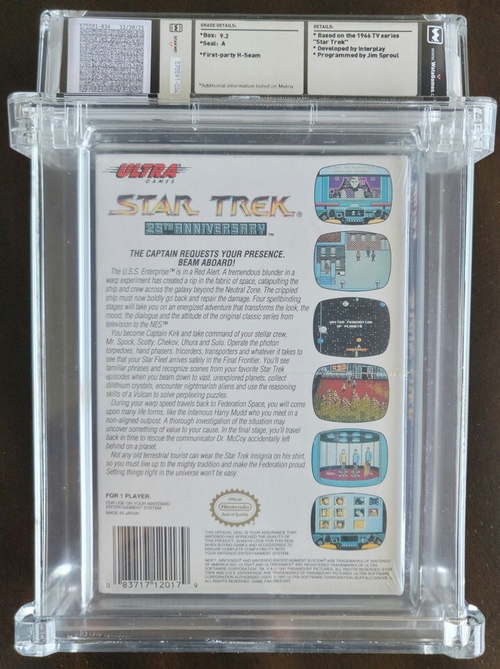 Star Trek 25th Anniversary Nintendo NES Ultra Games 1992 Sealed