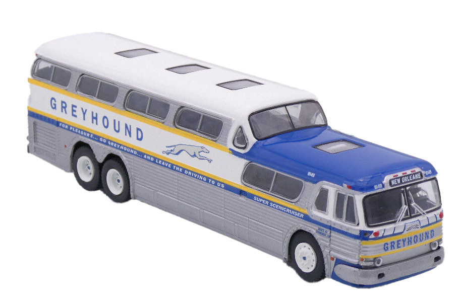 Brekina Greyhound Scenic Cruiser Bus-Gold Stripes 1/87 Scale NIB