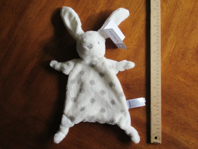 Carters Plush Bunny Rabbit White Grey W Spots 9