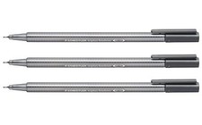 Triplus Fineliner Pens gray color 3 Pcs./Pack