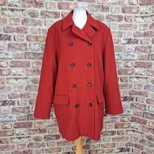Olsen Red Coat Overcoat 16 Bright Red Doublebreasted Cashmere Wool