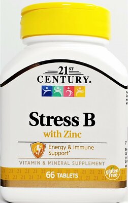 21st Century Stress B with Zinc 66 Tablets -Expiration Date 06-2026