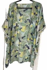 Gianni Bini SZ L “Pineapple “ Top, Coverup, Kimono, Beach, Travel NWT