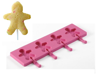 Silikomart-Einfach Pop: Formen Silikon für 4 Lollipop Gingerman.soggetto
