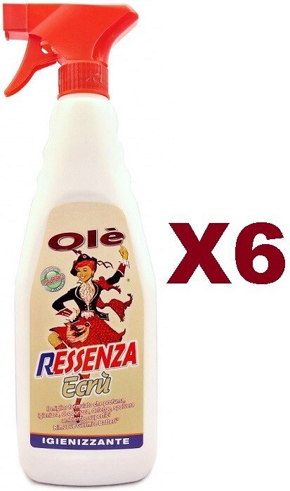 6 PZ Olè Ressenza Ecru Spray 750ml - Deodorante e Igienizzante Multiuso
