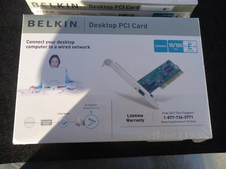 2 New Belkin Desktop PCI Card ver.2000 10/100 Mbps. Made in China. (C2) - Image 2 of 4
