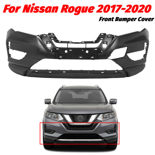 For 2017-2020 Nissan Rogue SL S SV Front Bumper Cover black Replacement