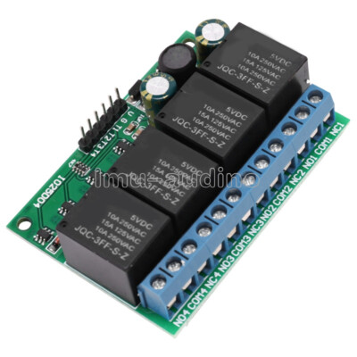 NEW 4CH DC 6V-24V Flip-Flop Latch Relay Module Bistable Self-locking Electronic