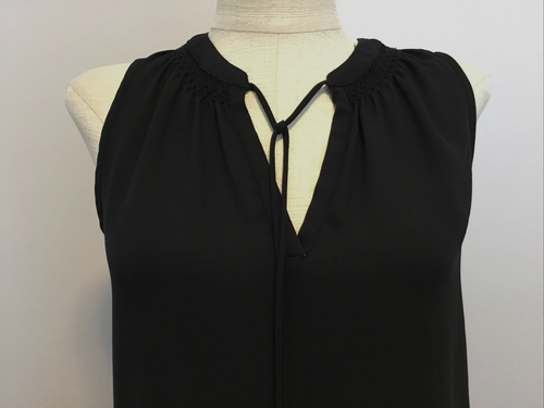 BELLATRIX Black Chiffon Sleeveless Semi-Sheer Dressy Tank Sz S - Picture 2 of 10