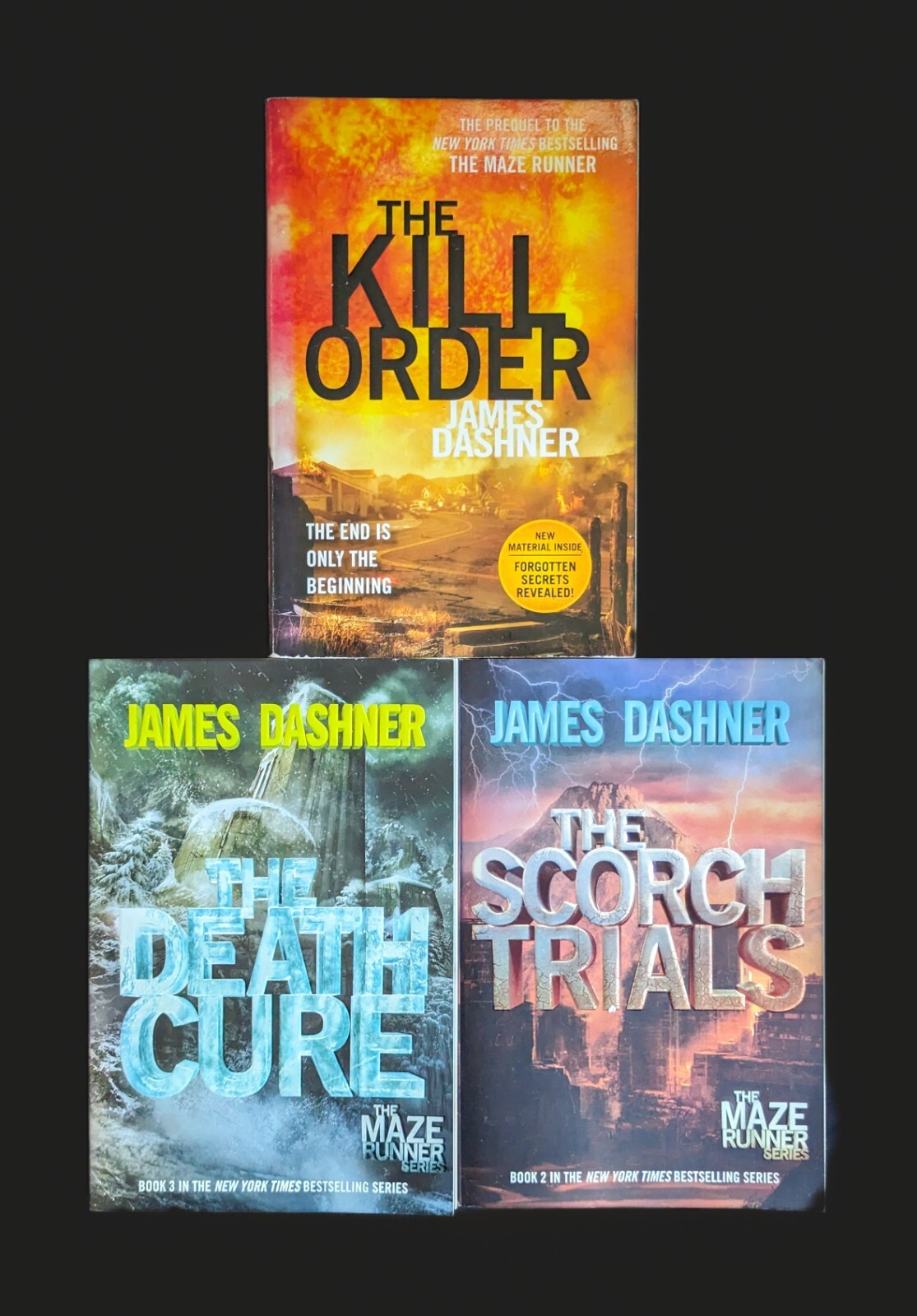 Lot Of 3 James Dashner Books Maze Runner Kill Order Scorch Trials